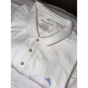 Tommy‎ Bahama Short Sleeve Mens XXLT White Supima Polo Shirt